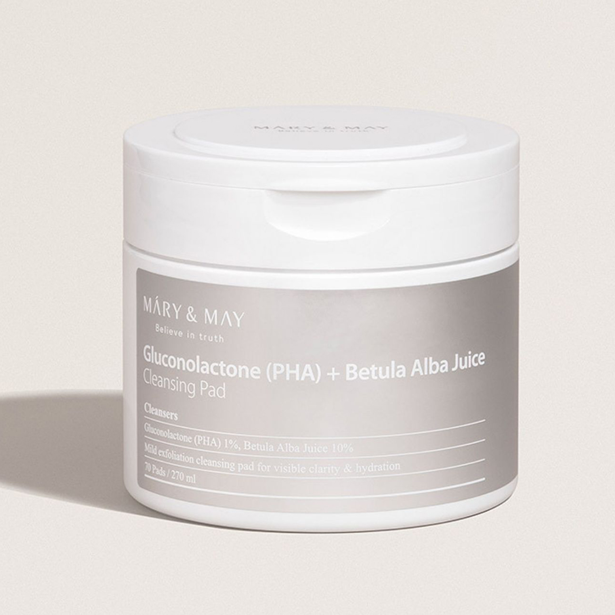 MARY&MAY Gluconolactone (PHA)+Betula Alba Juice Cleansing Pad