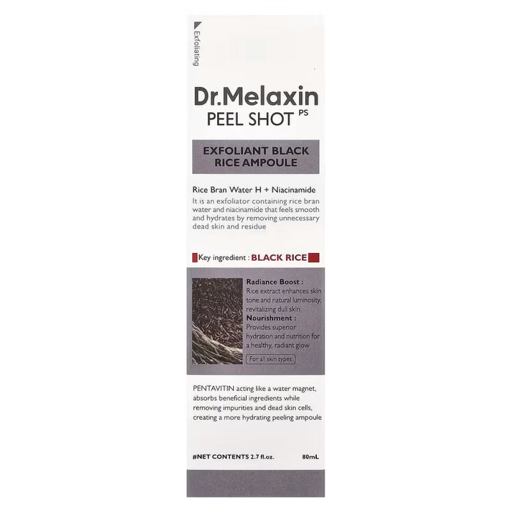 DR. MELAXIN Peel Shot Exfoliant Black Rice Ampoule